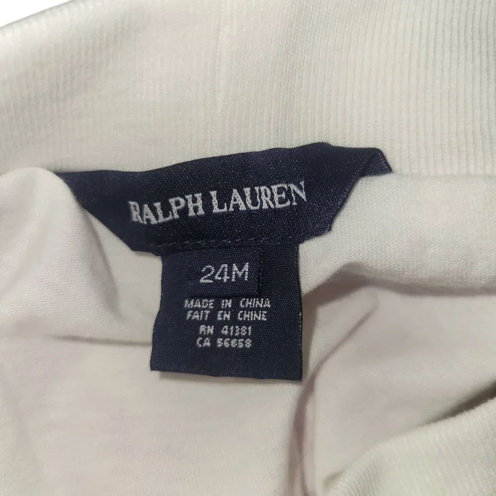 Ralph Lauren Baby Girls Pink & White Striped Skirt With Bloomers Size 24M Cotton